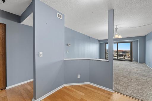 The kitchen has a convenient nook for a bistro table and chairs.