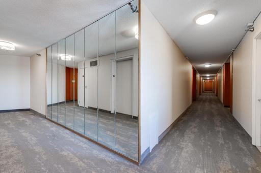 The hallways are brightly lit and very clean. 19th floor when you come off the elevator. The 19th floor has newer carpeting, paint and lighting in the common area's.