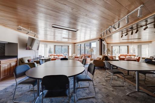 The hsared party room can rented for events, parties and gatherings.