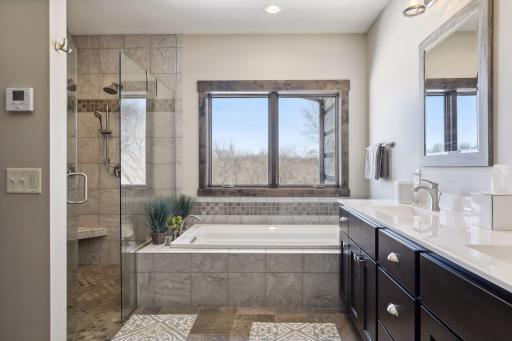 Luxury Primary Bath with separate tile shower and tub