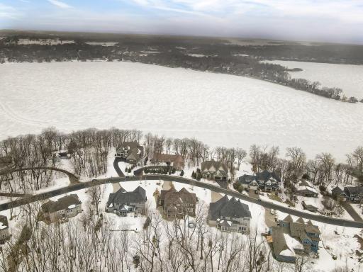 Homes across the street are lower in elevation allowing for sweeping views of the lake