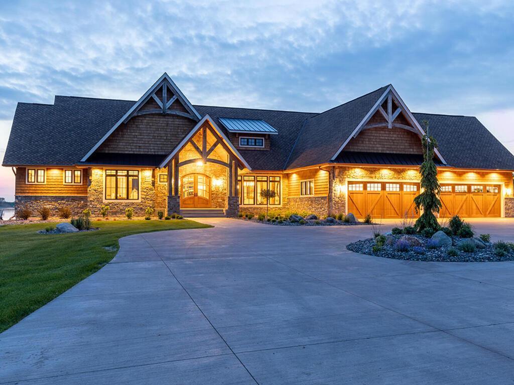 Exterior lighting illuminates it's beauty.