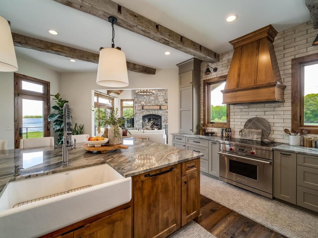 Knotty alder cabinetry.