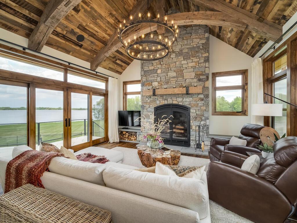 Gorgeous hearth room with deck access.