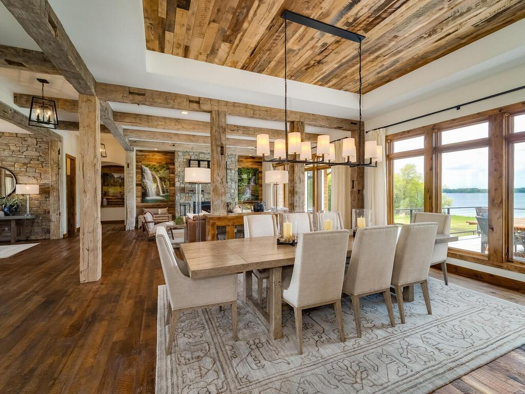100 year old reclaimed barn wood accents throughout the home.
