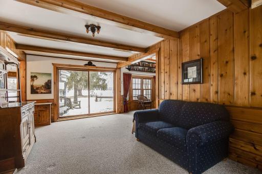 Living room walks right out to the lake.