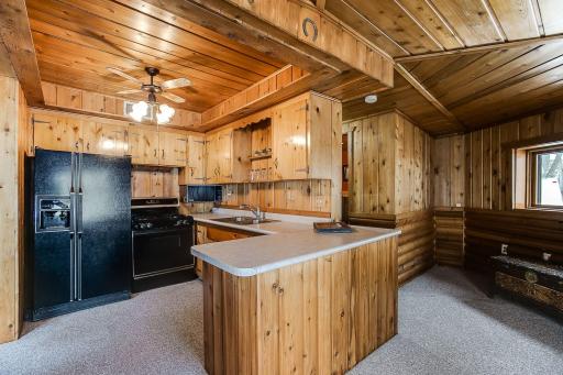 Kitchen with a peninsula