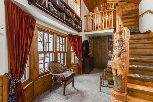 Custom wood carved staircase