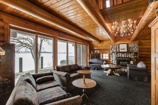 Second level family room with deck