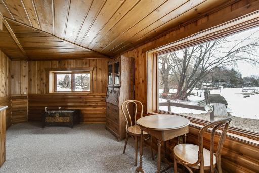 Informal eating area with large windows