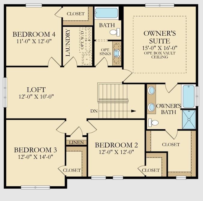 2nd floor loft, three secondary bedrooms with walk-in closets, and large homeowner's suite offers up space for the whole family!