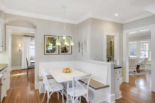 Custom eat-in breakfast nook with built-in bench storage