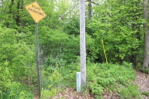 Lot line on the North West side of property.