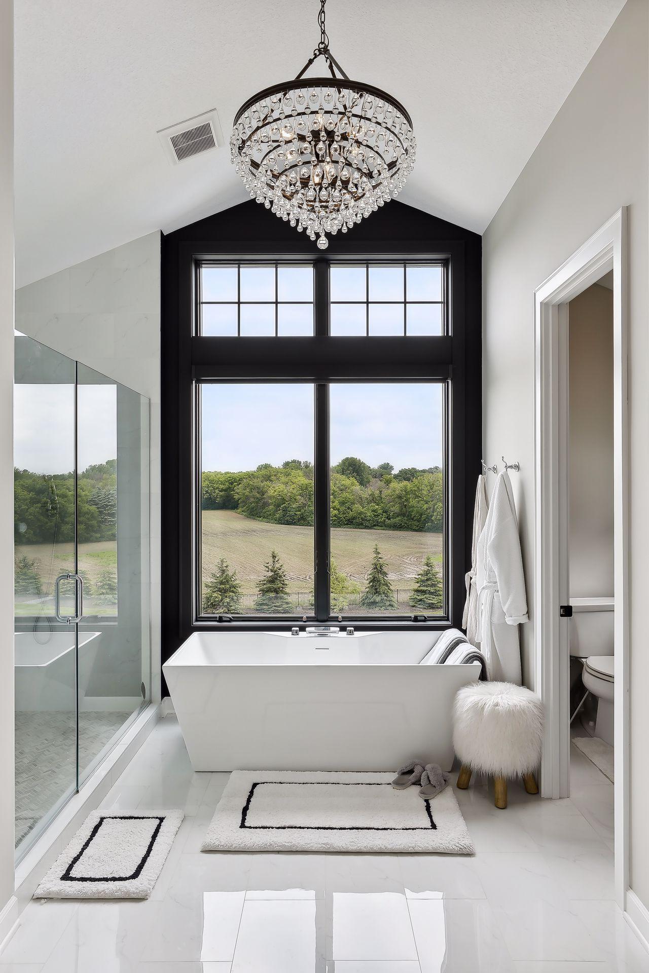 Luxury Primary suite bath steeping tub