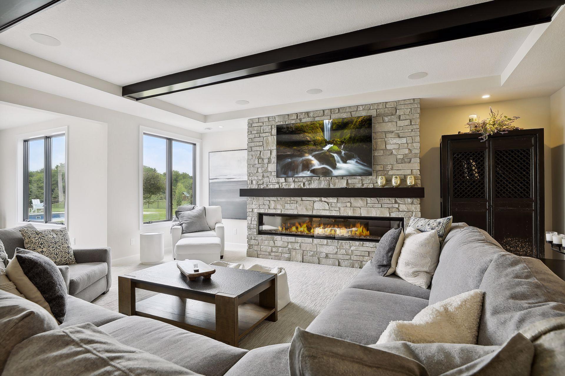 Walk-out lower level family room