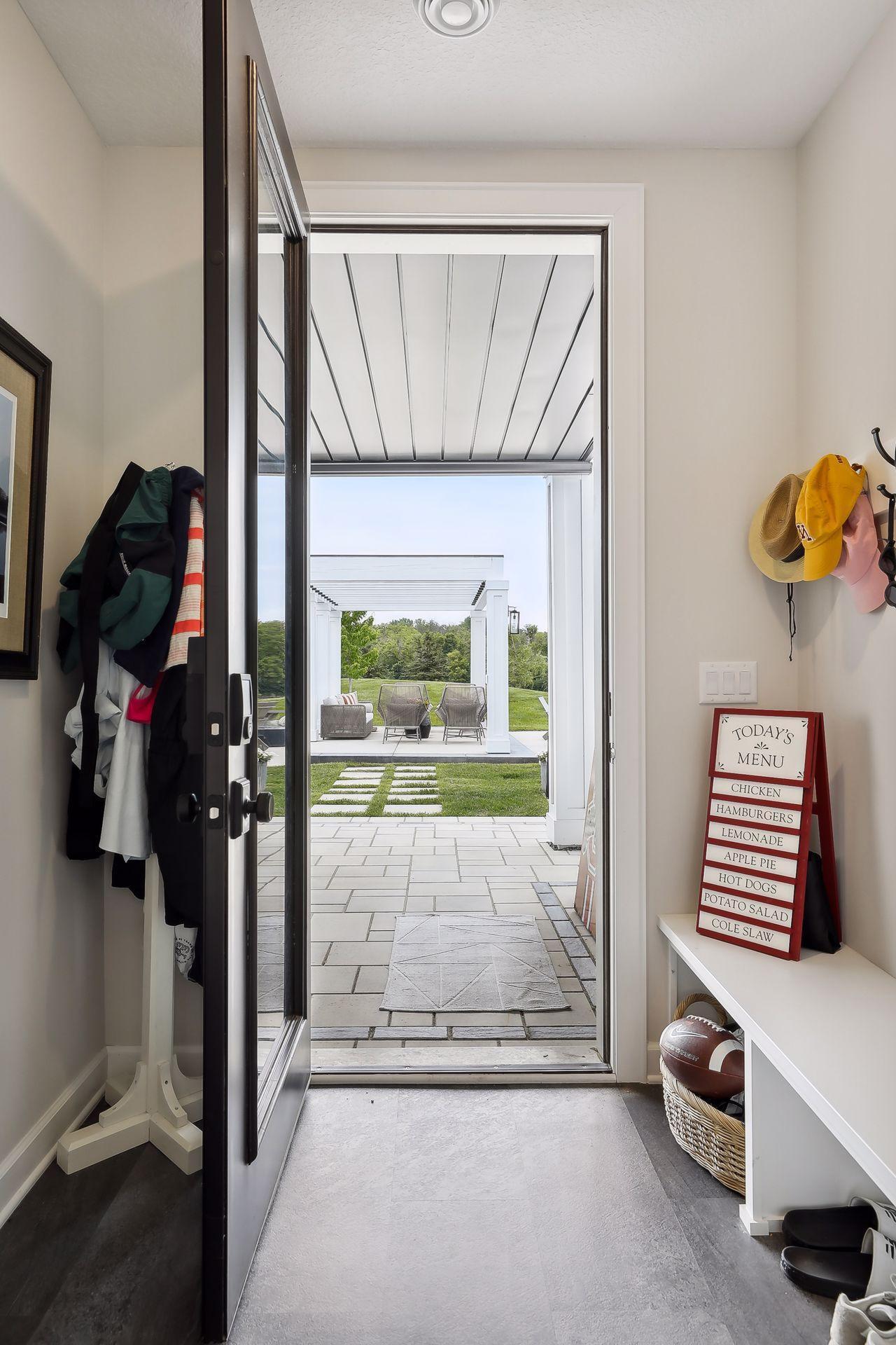 Lower level pool entrance