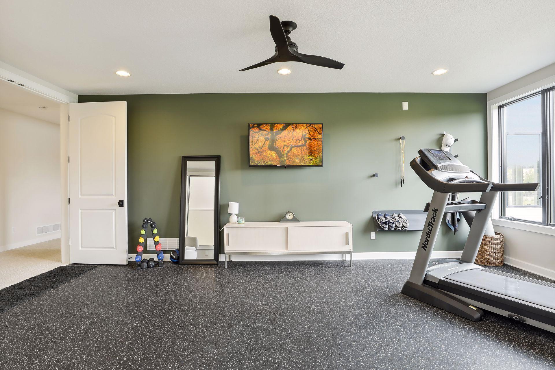 Light and bright workout room