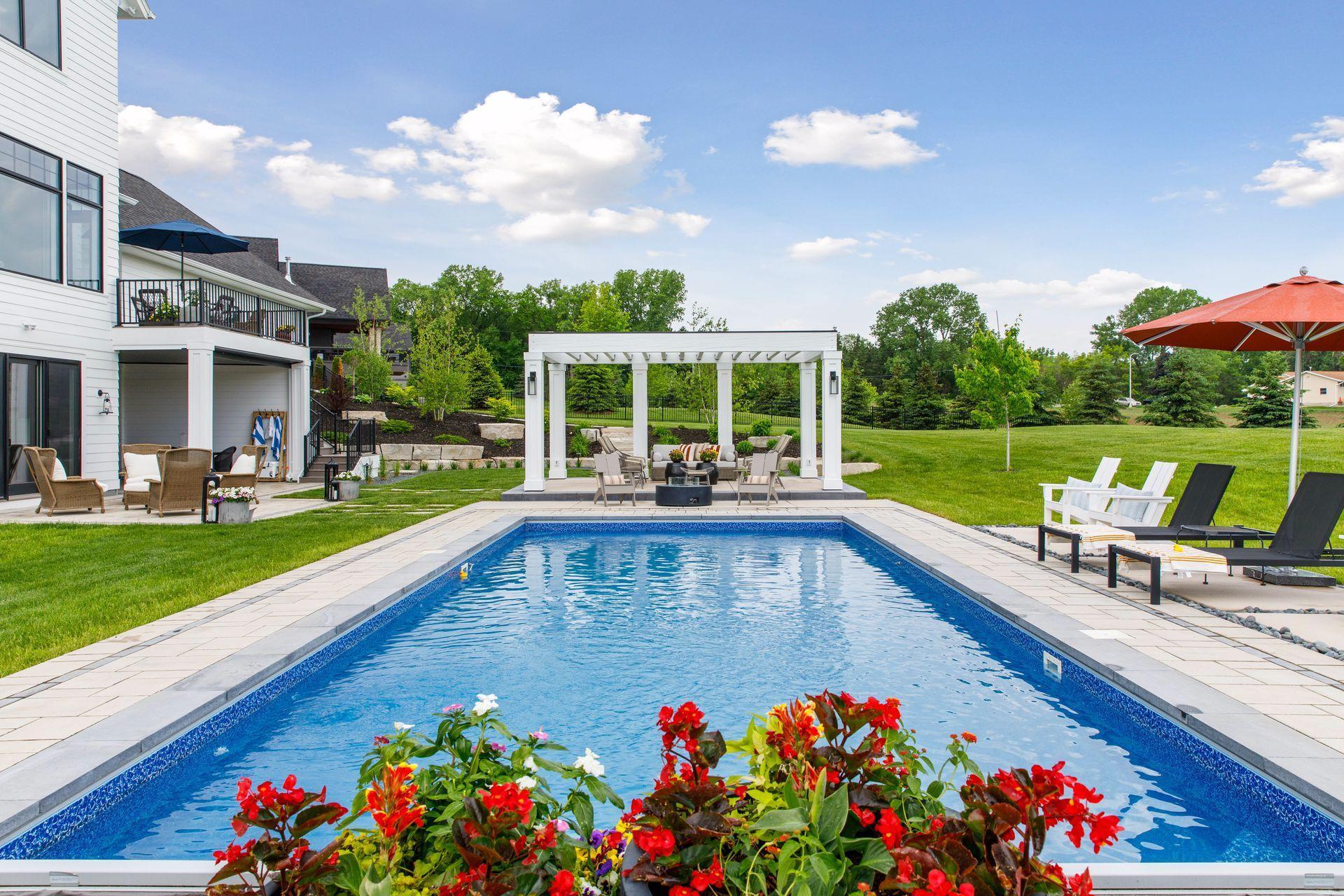 Heated below-ground pool