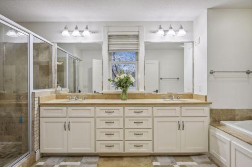 Primary Bath with Double Sinks & Heated Floors