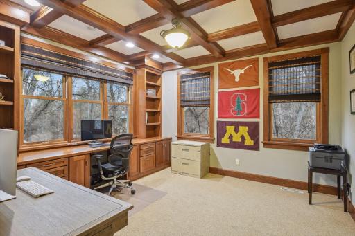 Large Office with Wood Beam Ceiling & plenty of storage