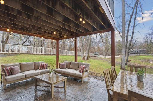 Outdoor Seating & Dining Table with Gas line for future Outdoor Fireplace