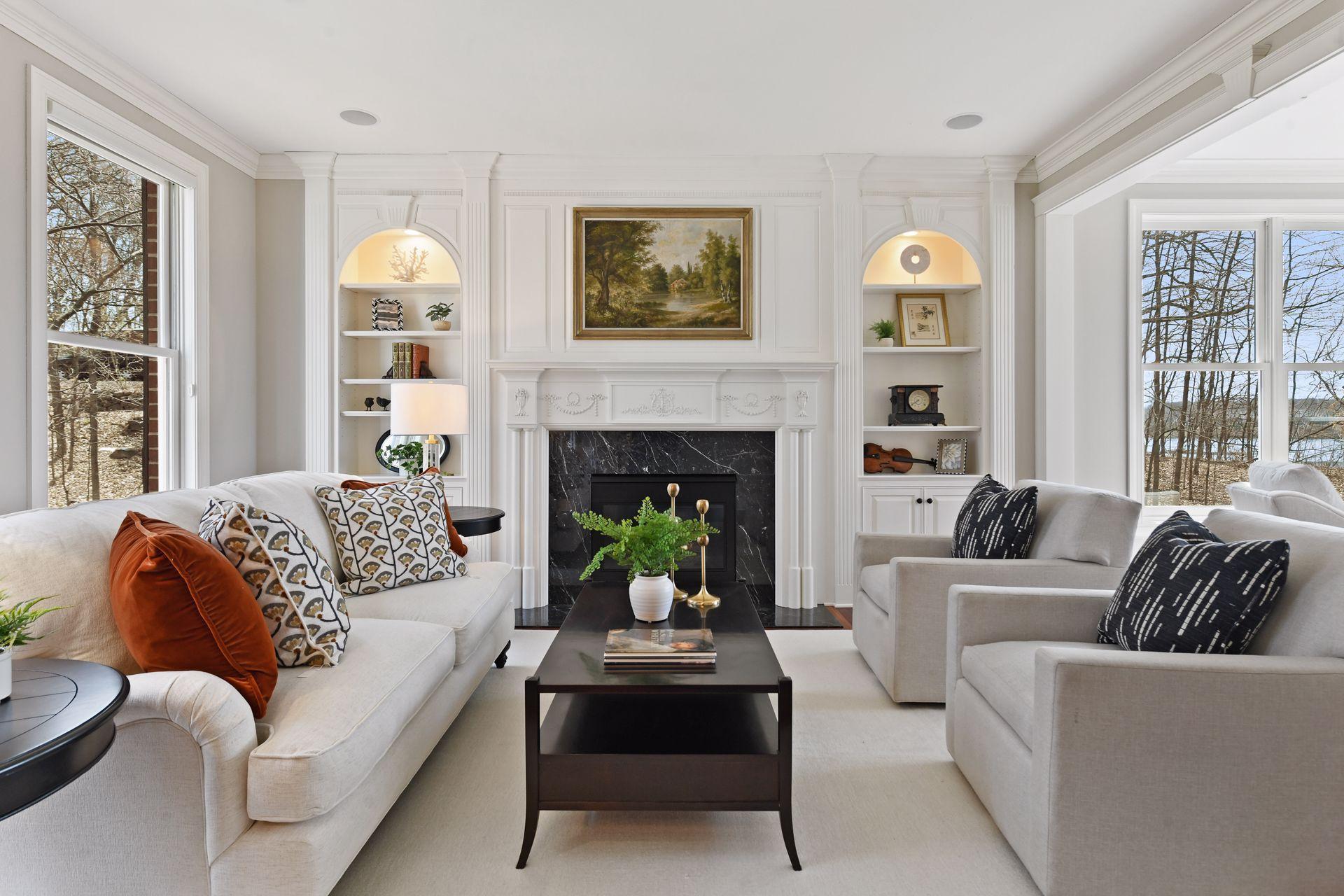 Sun-filled with views of the front and back yards