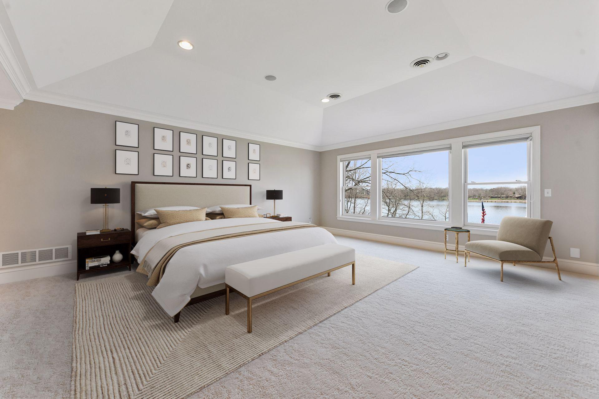 Retreat to the spacious yet tranquil owner's suite at the end of the day