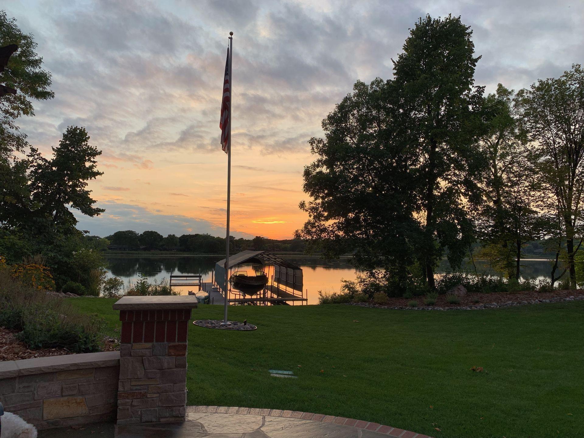 The backyard offers plenty of space for running and playing