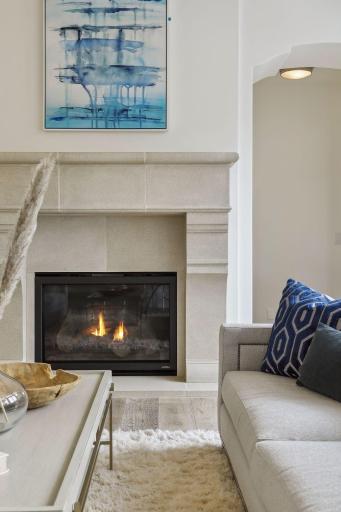 One focal point is a gas burning fireplace with an elegant cast stone surround just waiting for you to hang your favorite piece of art above.