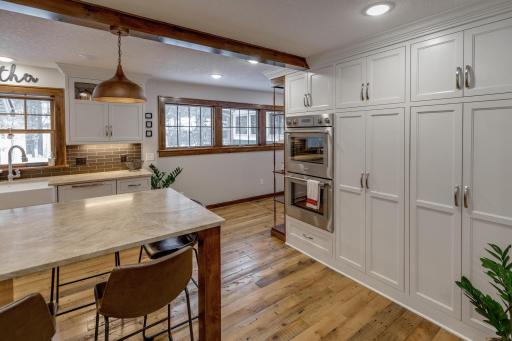 Hemlock hardwood floors, double oven and pantry!