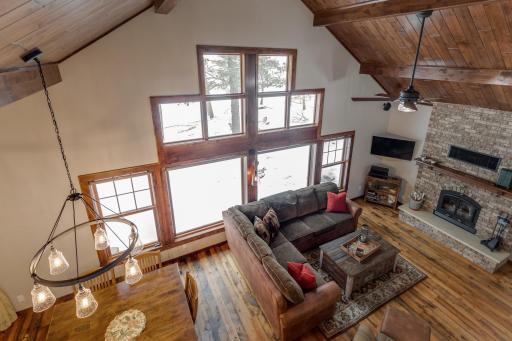 Stunning wall of lake side windows for great lake views!