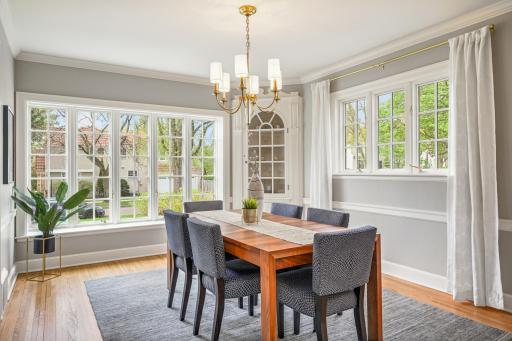 A perfect melding of original colonial details and modern fixtures.