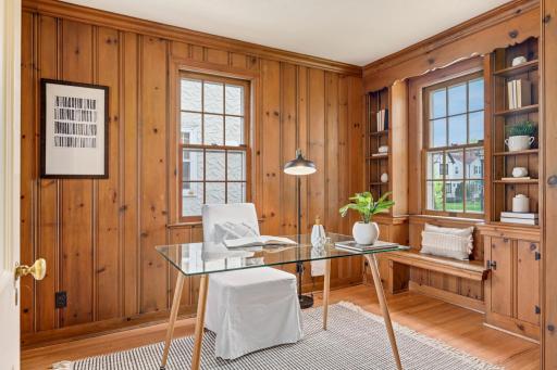 Cozy office tucked away from traffic on the first floor.