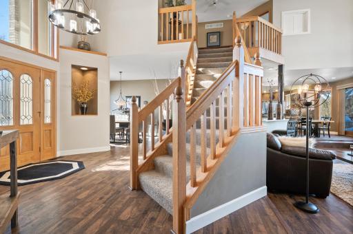 Charming stairwell leading up to 2 bedrooms