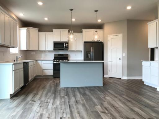 New slate appliances, quartz counter tops, walk-in pantry and awesome lighting.jpg