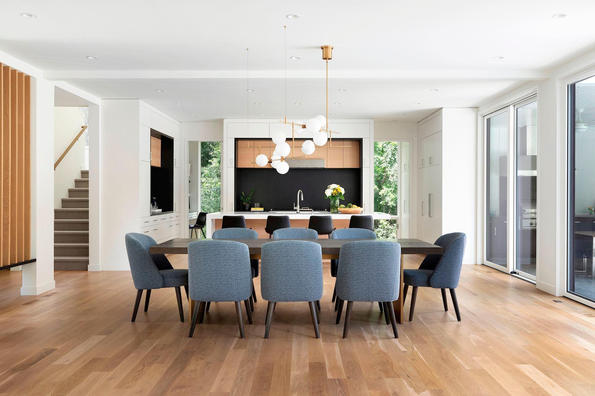 Elegant Dining Room with High Ceilings