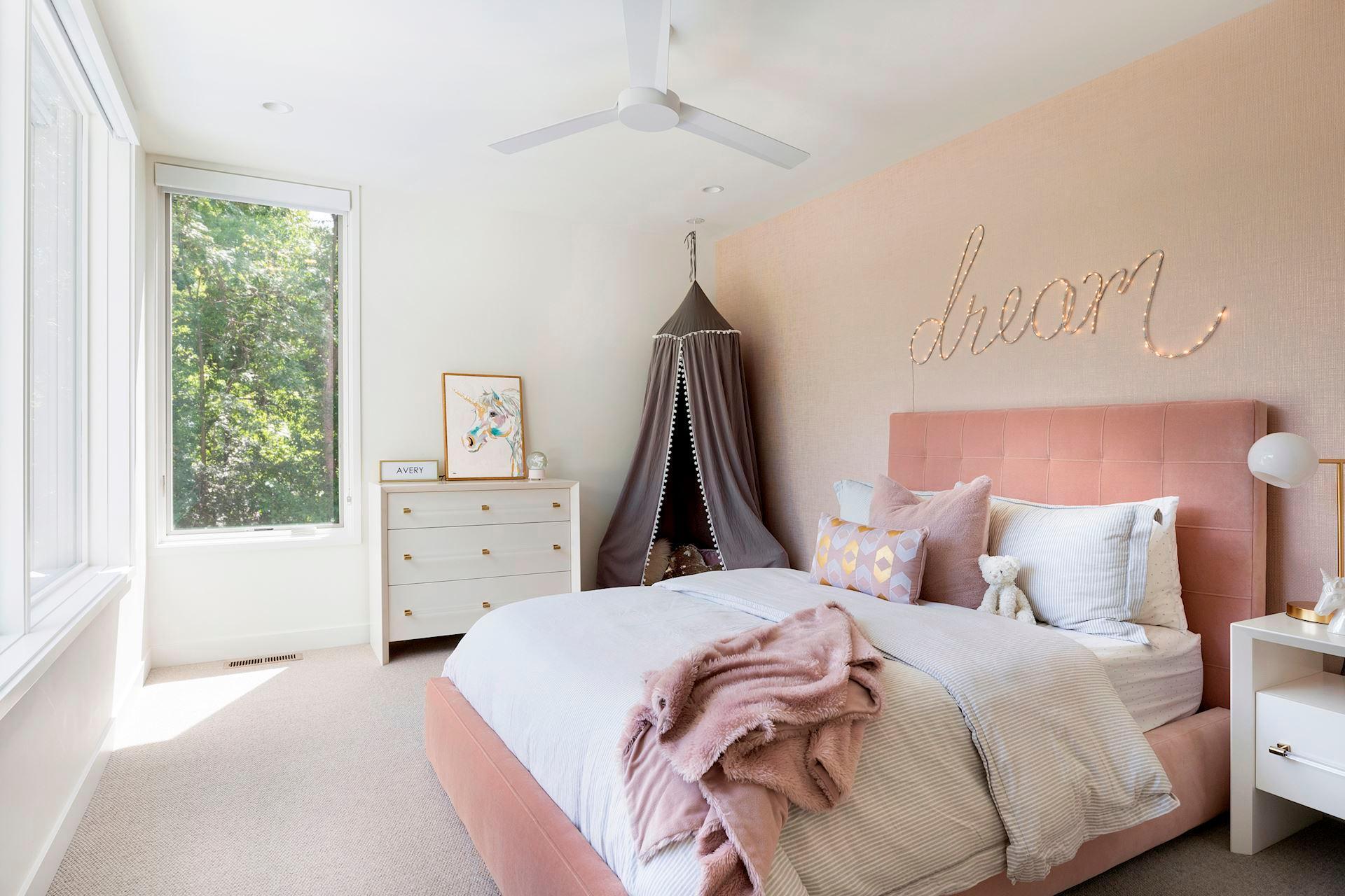 Stylish Kids Room with Unique Wallpaper