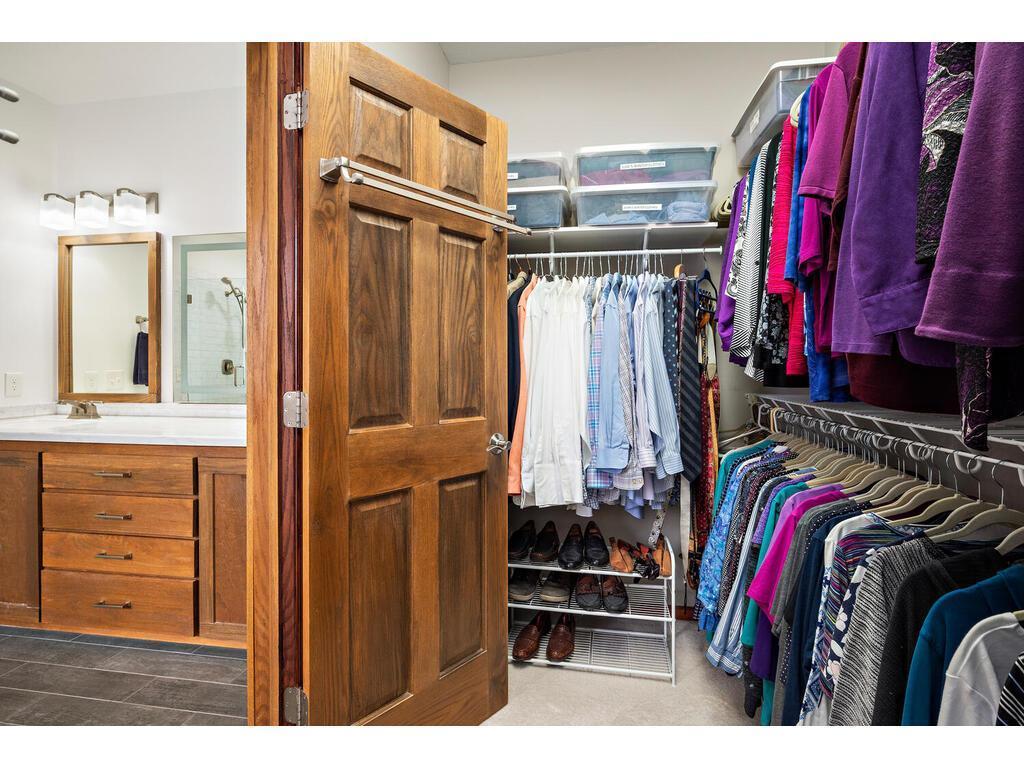 Walk in closet for primary bedroom