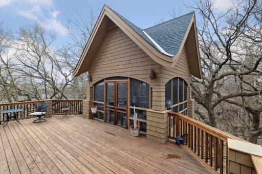 Deck off kitchen with gazebo