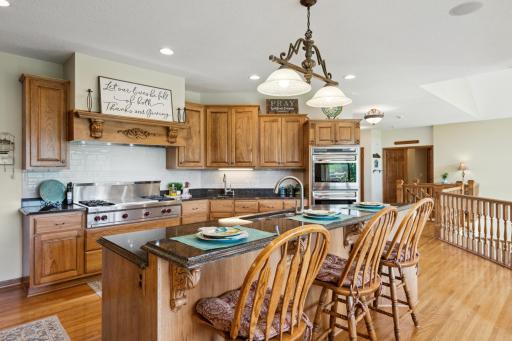 Custom hickory cabinets, lighting, appliances don't just "look good" but they are all top notch quality. Bosch. Wolf. Sub Zero. Top notch.