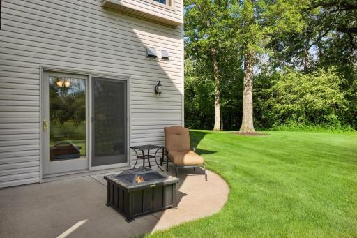This is the private patio connected to the rear, lower level bedroom.