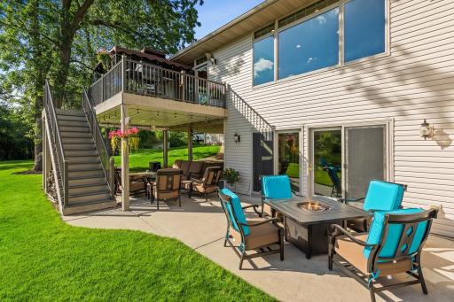 This patio space offers both open AND covered spaces!