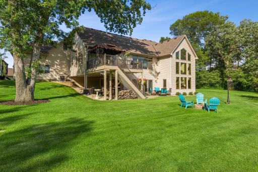 Multiple decks. Multiple patios. Multiple fire pits. Lots of outdoor lighting. Wow. Just wow.