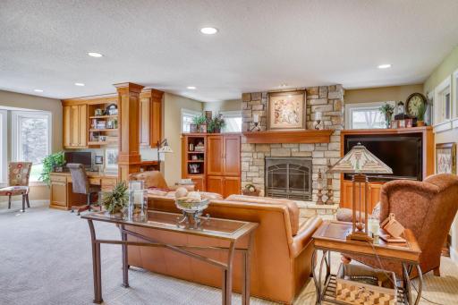 You can just feel how warm and inviting this family room would be on a winter night.