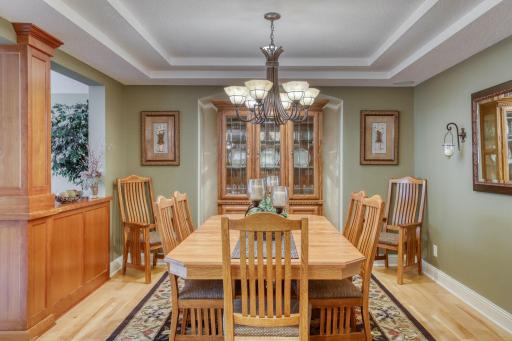 Dining room is perfect for the holidays but, because it is open to the kitchen and living room, it is a space you will use all the time.