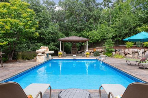 Entertain outdoors in this magnificent backyard.