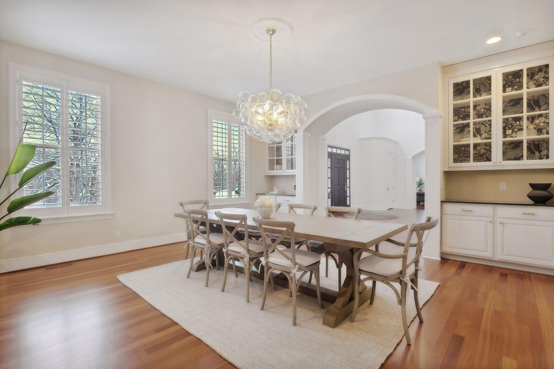 Fresh and updated, this dining room will sure to impress.