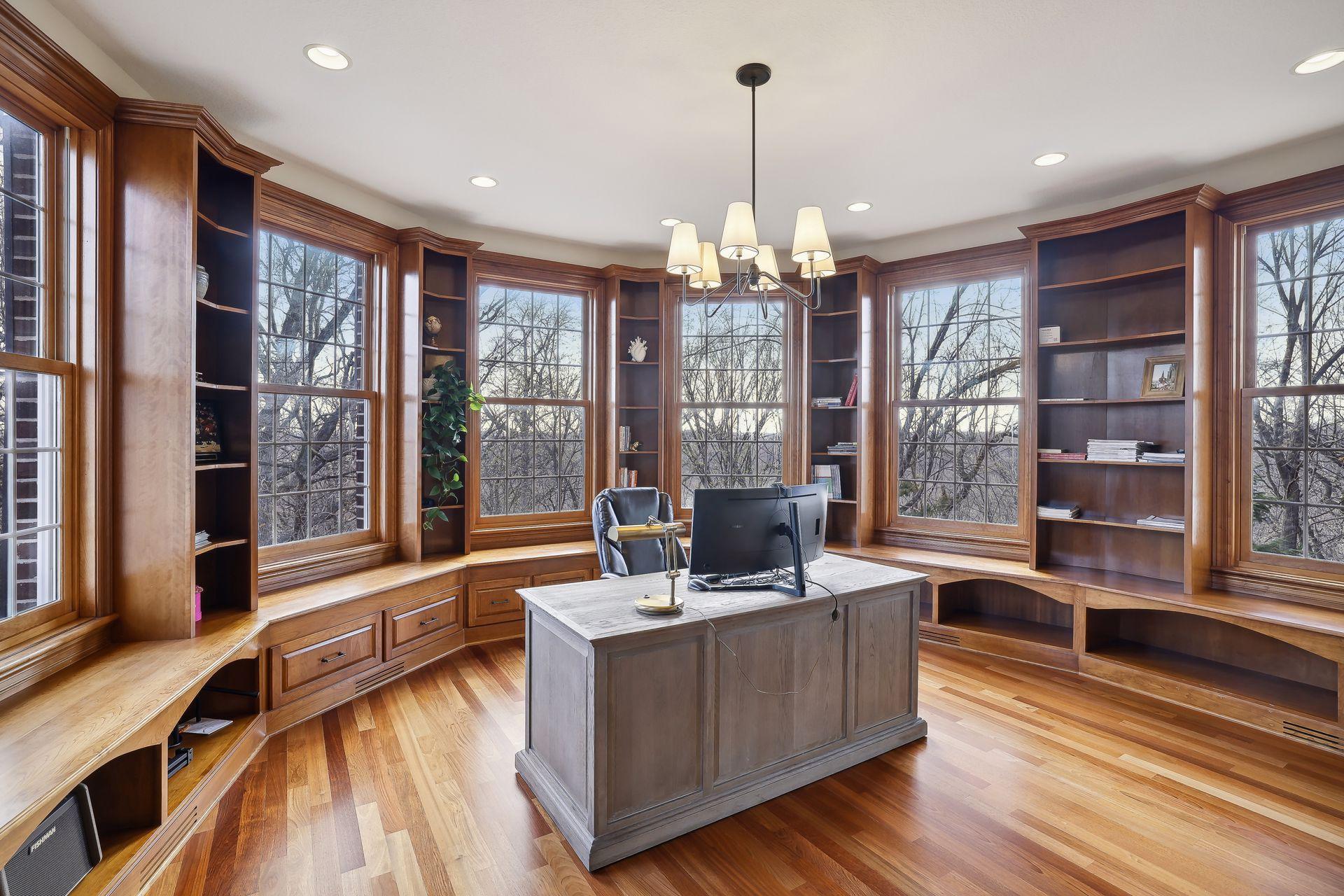 Work from home in either office with picturesque tree top views.