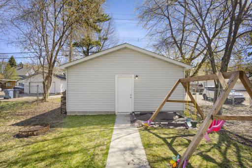 Swing set and sandbox stays
