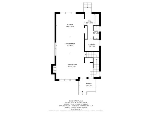 Main level floor plan. This shows a fireplace, but there is NO Fireplace!